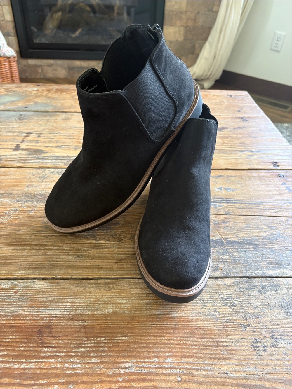Esprit Black Suede Ankle Booties NWOT